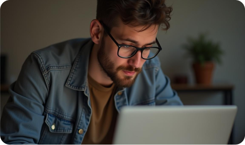 Person working on laptop